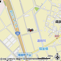 愛知県安城市福釜町清水周辺の地図