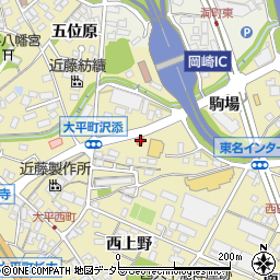 愛知県岡崎市大平町沢添周辺の地図