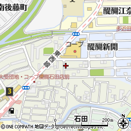 京都府京都市伏見区石田大受町20-3周辺の地図