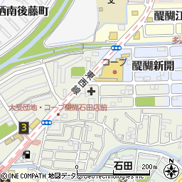京都府京都市伏見区石田大受町32-44周辺の地図