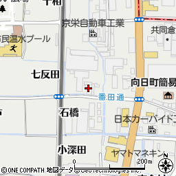 京都府向日市鶏冠井町七反田周辺の地図