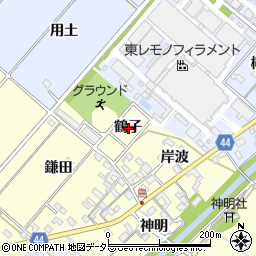 愛知県岡崎市島坂町鶴子周辺の地図