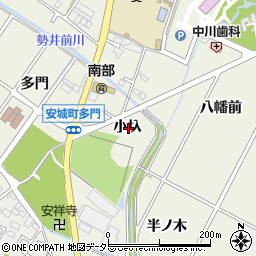 愛知県安城市安城町小圦周辺の地図