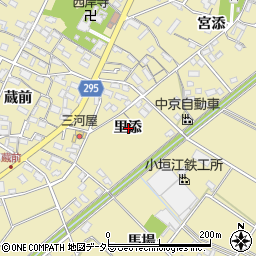 愛知県安城市福釜町里添周辺の地図