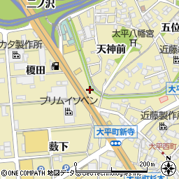 愛知県岡崎市大平町天神前3周辺の地図