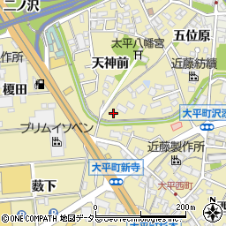 愛知県岡崎市大平町天神前52周辺の地図