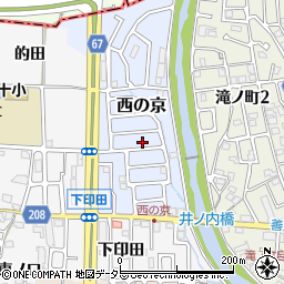 京都府長岡京市西の京7周辺の地図
