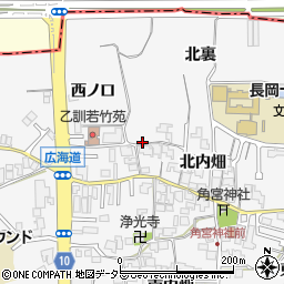 京都府長岡京市井ノ内周辺の地図