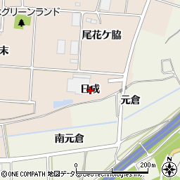 愛知県知多郡阿久比町草木日成周辺の地図