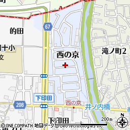 京都府長岡京市西の京6周辺の地図