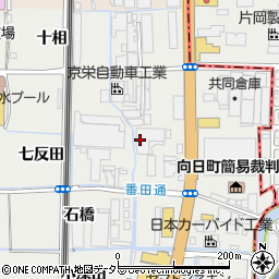 京都府向日市鶏冠井町西金村周辺の地図