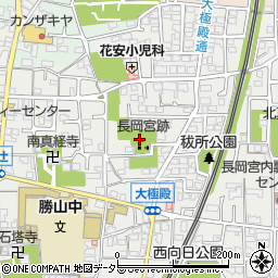 長岡京跡周辺の地図
