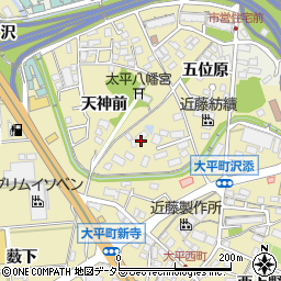 愛知県岡崎市大平町天神前55周辺の地図