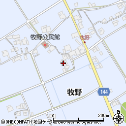 兵庫県加東市牧野周辺の地図