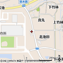愛知県知多郡阿久比町草木芳池周辺の地図