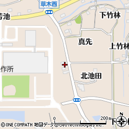 愛知県阿久比町（知多郡）草木（芳池）周辺の地図