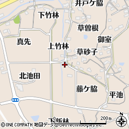 愛知県知多郡阿久比町草木下池田周辺の地図