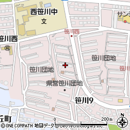 県営笹川団地Ｐ２周辺の地図