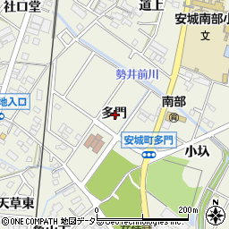 愛知県安城市安城町多門周辺の地図