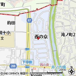 京都府長岡京市西の京5周辺の地図
