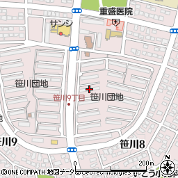 ＵＲ都市機構笹川団地１４棟周辺の地図
