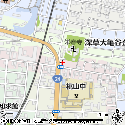 京都新聞　桃山北販売所周辺の地図