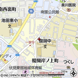 京都府京都市伏見区醍醐岸ノ上町2周辺の地図