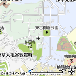 京都府京都市伏見区深草大亀谷古御香町147周辺の地図