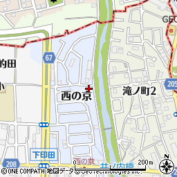 京都府長岡京市西の京14周辺の地図