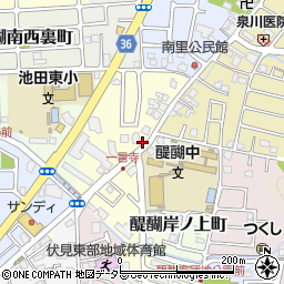 京都府京都市伏見区醍醐構口町16周辺の地図
