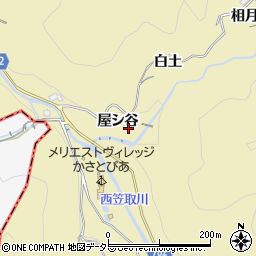 京都府宇治市西笠取（屋シ谷）周辺の地図
