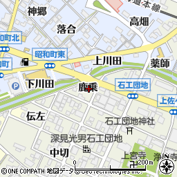 愛知県岡崎市上佐々木町鹿乗周辺の地図