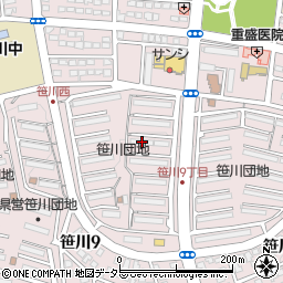 ＵＲ都市機構笹川団地２２棟周辺の地図