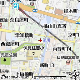 京都府京都市伏見区津知橋町378周辺の地図