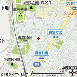 愛知県岡崎市真宮町周辺の地図