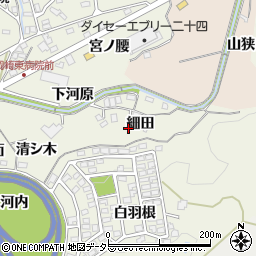 愛知県岡崎市洞町細田周辺の地図