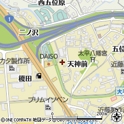 愛知県岡崎市大平町天神前45-28周辺の地図