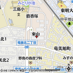 愛知県岡崎市明大寺町東山周辺の地図