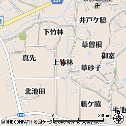 愛知県知多郡阿久比町草木上竹林周辺の地図