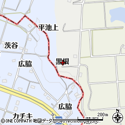 愛知県知多郡東浦町生路黒根周辺の地図