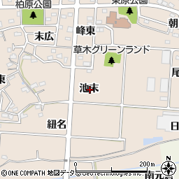 愛知県知多郡阿久比町草木池末周辺の地図