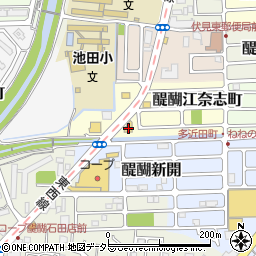 コメダ珈琲店京都醍醐店周辺の地図
