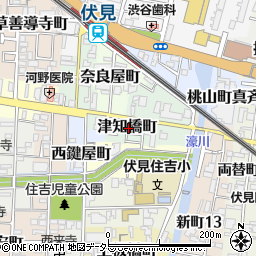 京都府京都市伏見区津知橋町周辺の地図