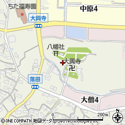 愛知県知多市大興寺落田周辺の地図