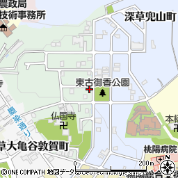 京都府京都市伏見区深草大亀谷古御香町133周辺の地図