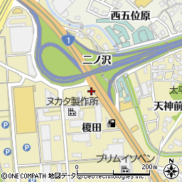 愛知県岡崎市大平町二ノ沢周辺の地図