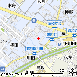 愛知県岡崎市昭和町中屋敷周辺の地図