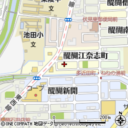 京都府京都市伏見区醍醐江奈志町周辺の地図