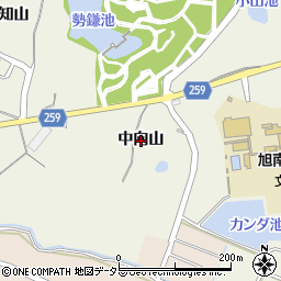 愛知県知多市金沢中向山周辺の地図