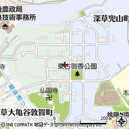 京都府京都市伏見区深草大亀谷古御香町124周辺の地図